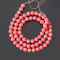 Pink Coral Round Beads 6 mm, Gemstone Beaded Strand For Jewelry Making 15.5 Inch,1 strand