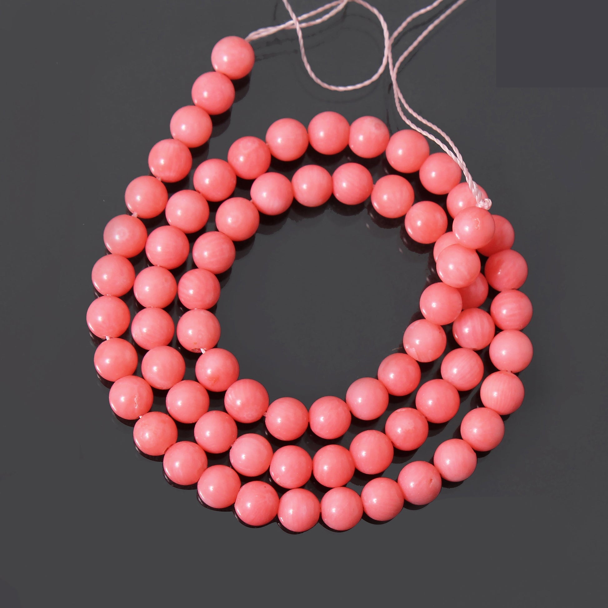 Pink Coral Round Beads 6 mm, Gemstone Beaded Strand For Jewelry Making 15.5 Inch GemsRush