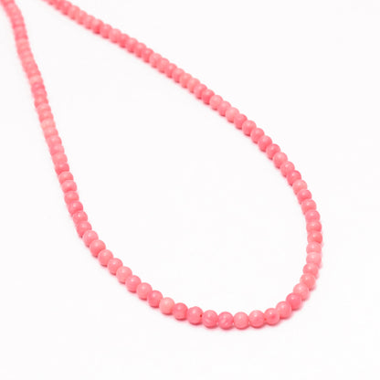 Pink Coral Small Beaded Silver Necklace GemsRush