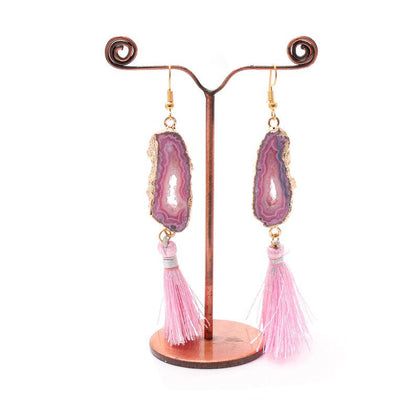 Pink Gold Druzy Earring GemsRush