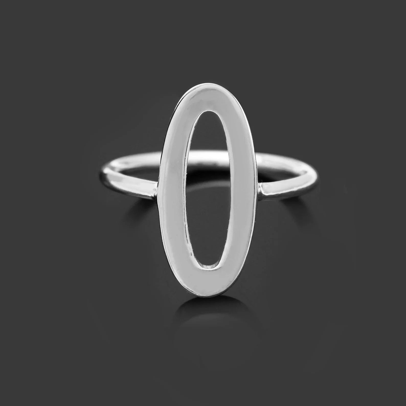 Plain Silver Oval Open Ring GemsRush