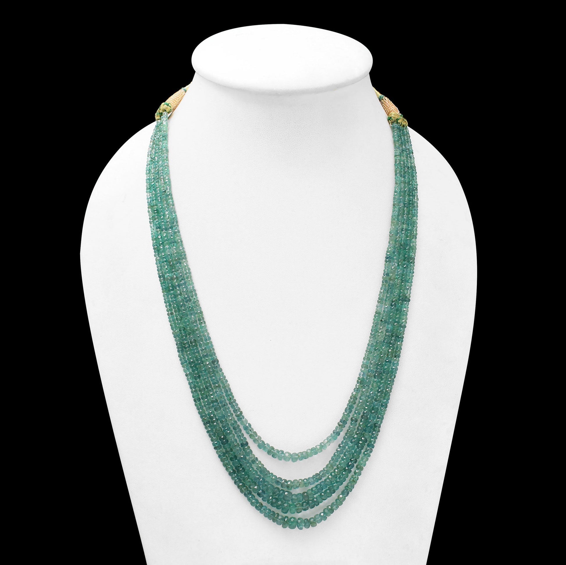 Premium Emerald Sarafa Necklace - 5 Layered Gemstone Statement Jewelry For Occasion GemsRush