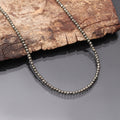 Pyrite Beaded Necklace With Silver Clasp