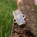 Rainbow Moonstone Silver Ring