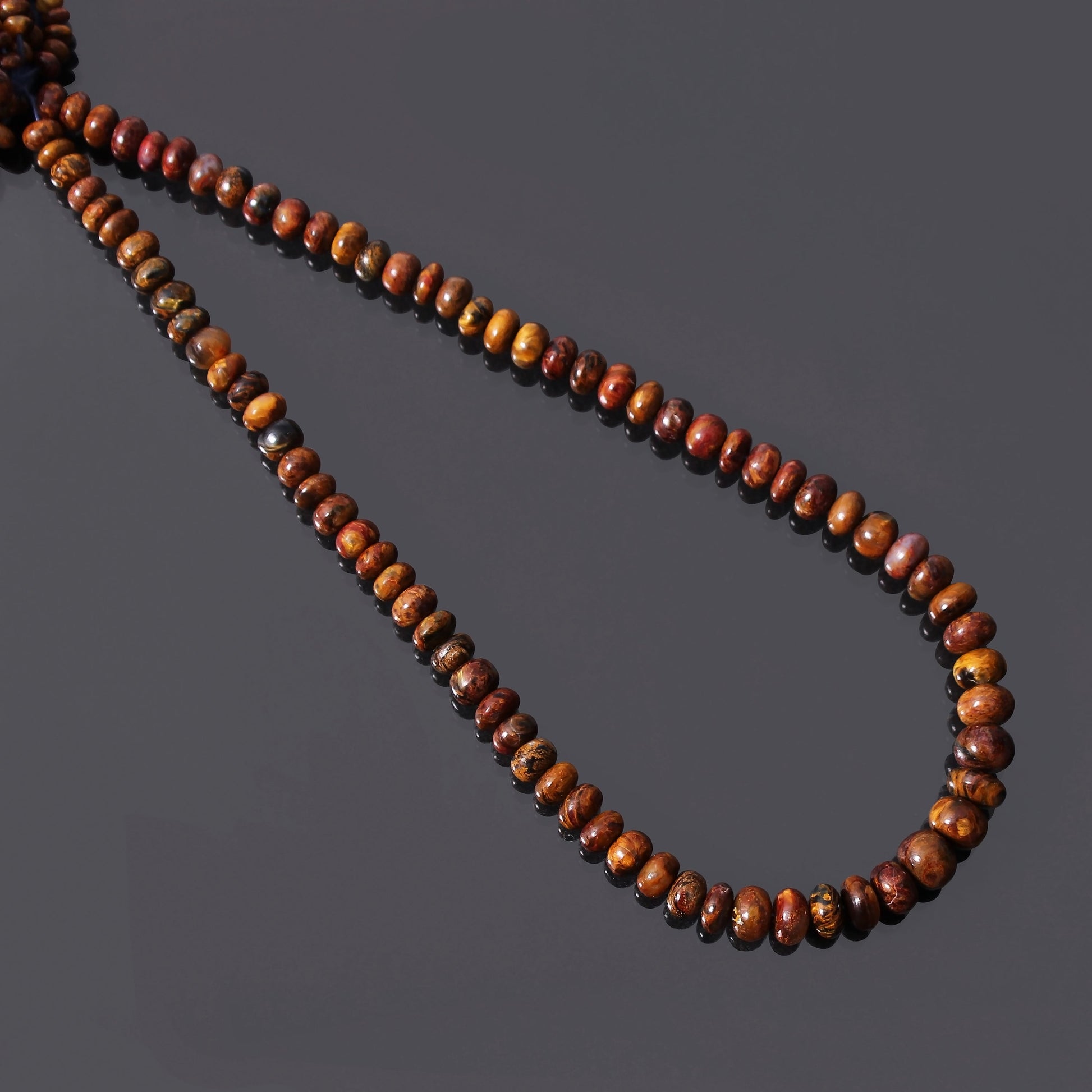 Rare Brown Pietersite Rondelle Beads, Pietersite Loose Beads Strand 8 Inches GemsRush