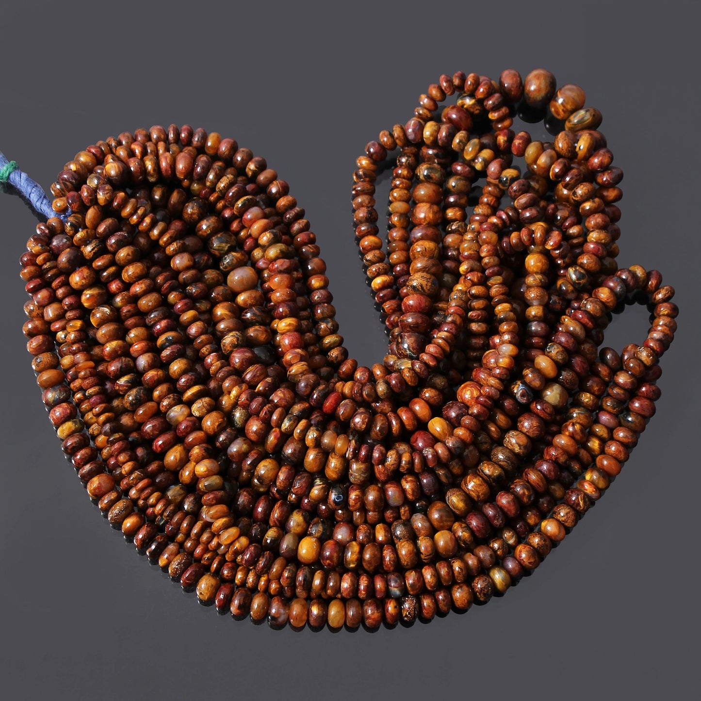 Rare Brown Pietersite Rondelle Beads, Pietersite Loose Beads Strand 8 Inches GemsRush