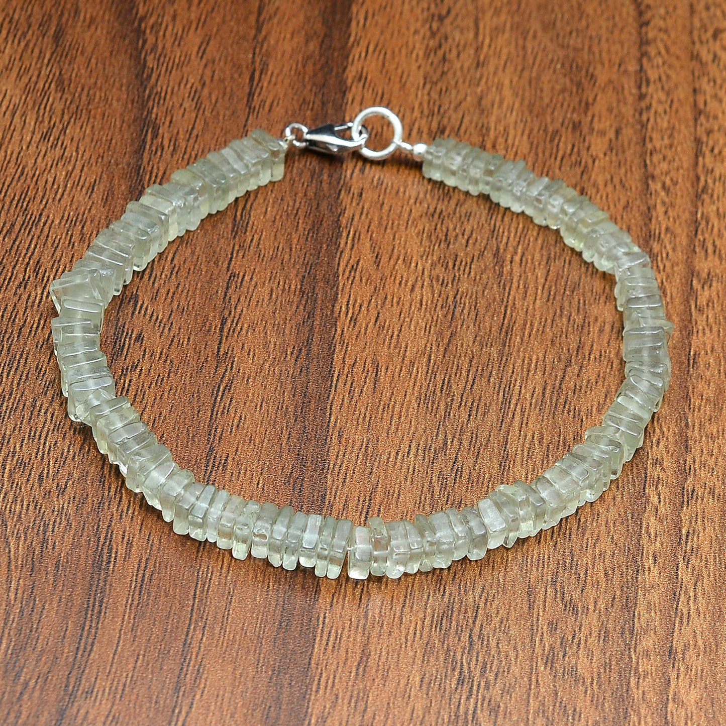 Rare Natural Green Amethyst Gemstone Bracelet GemsRush