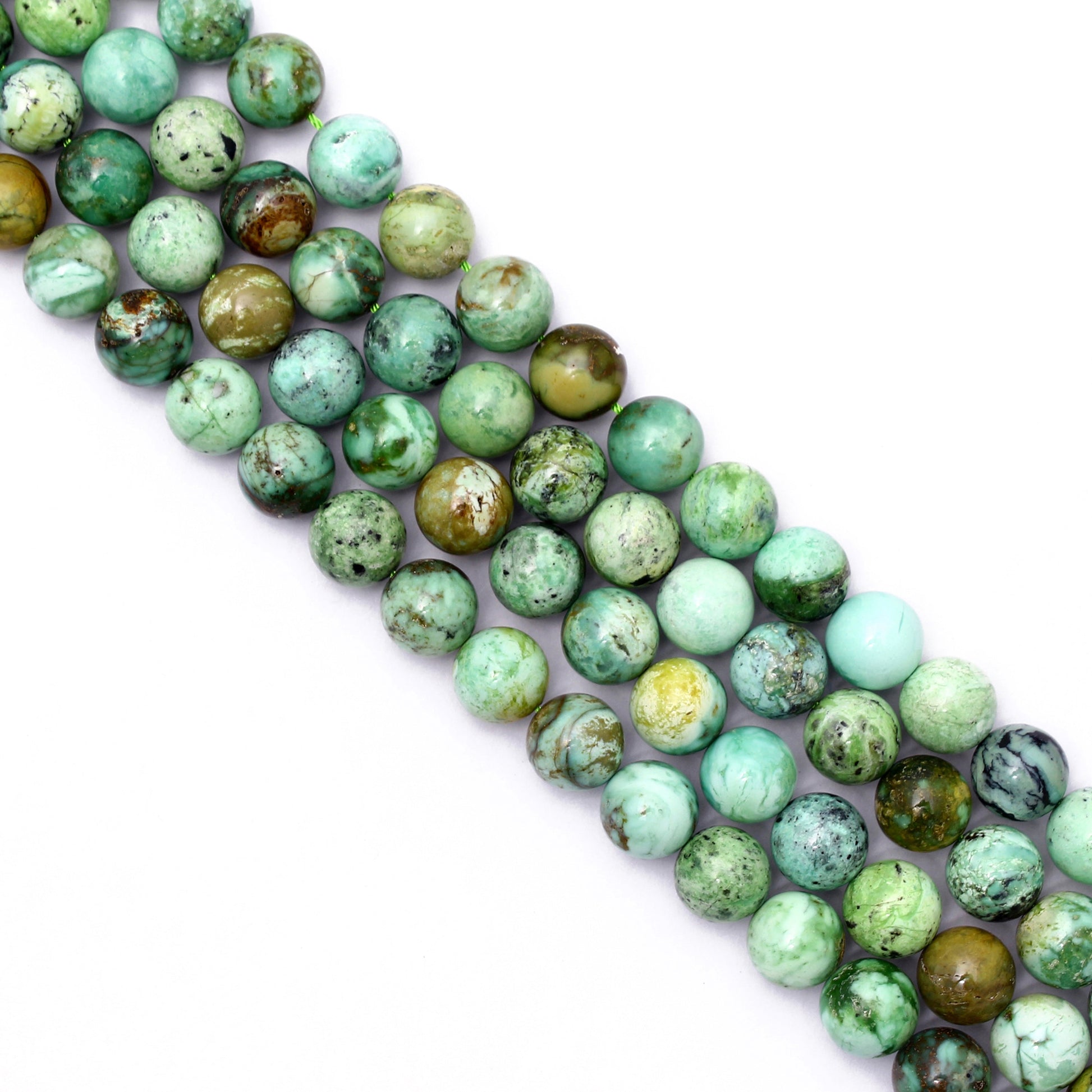 Rare Variscite Round Beads 10 mm, Variscite Loose Beaded Strand 15 Inches GemsRush