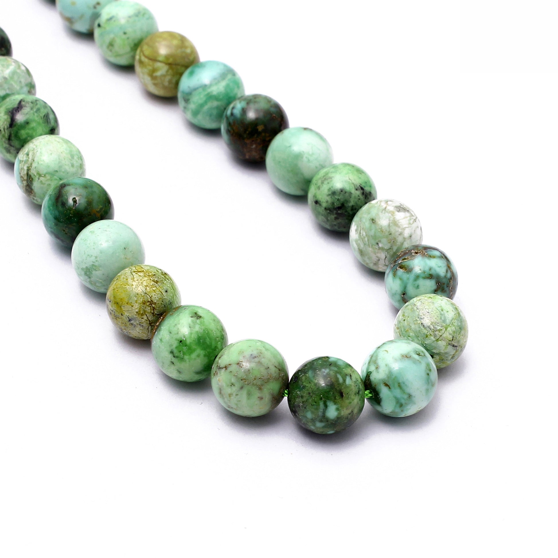 Rare Variscite Round Beads 10 mm, Variscite Loose Beaded Strand 15 Inches GemsRush