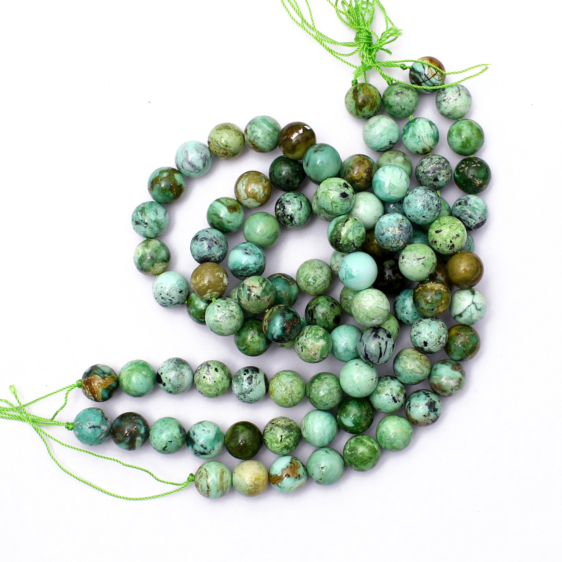 Rare Variscite Round Beads 10 mm, Variscite Loose Beaded Strand 15 Inches GemsRush