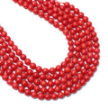 Red Coral Round Smooth Beads 8 mm, Bracelet Making Loose Beads Strand 15.5 Inches,1 strand