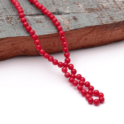 Red Coral Small Beaded Silver Necklace GemsRush