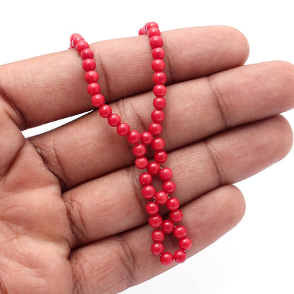 Red Coral Small Beaded Silver Necklace GemsRush