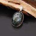 Seraphinite Gemstone Silver Pendant