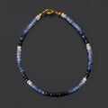 Shaded Blue Sapphire Beaded Bracelet/September birthstone /Blue Sapphire Unique Design Bracelet.