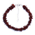 Silver Chain Amber Gemstone Bracelet 8 Inches