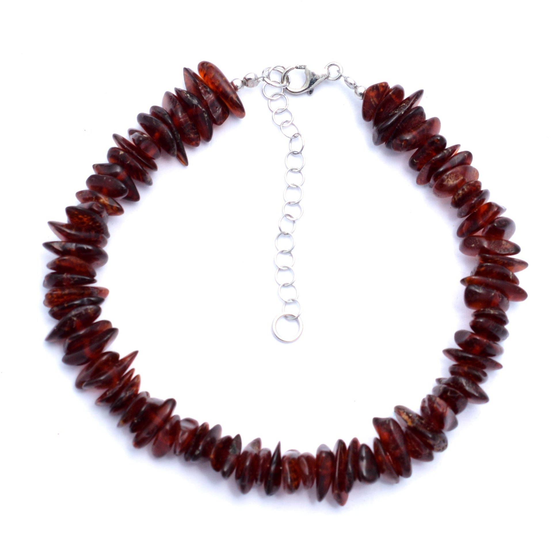 Silver Chain Amber Gemstone Bracelet 8 Inches GemsRush