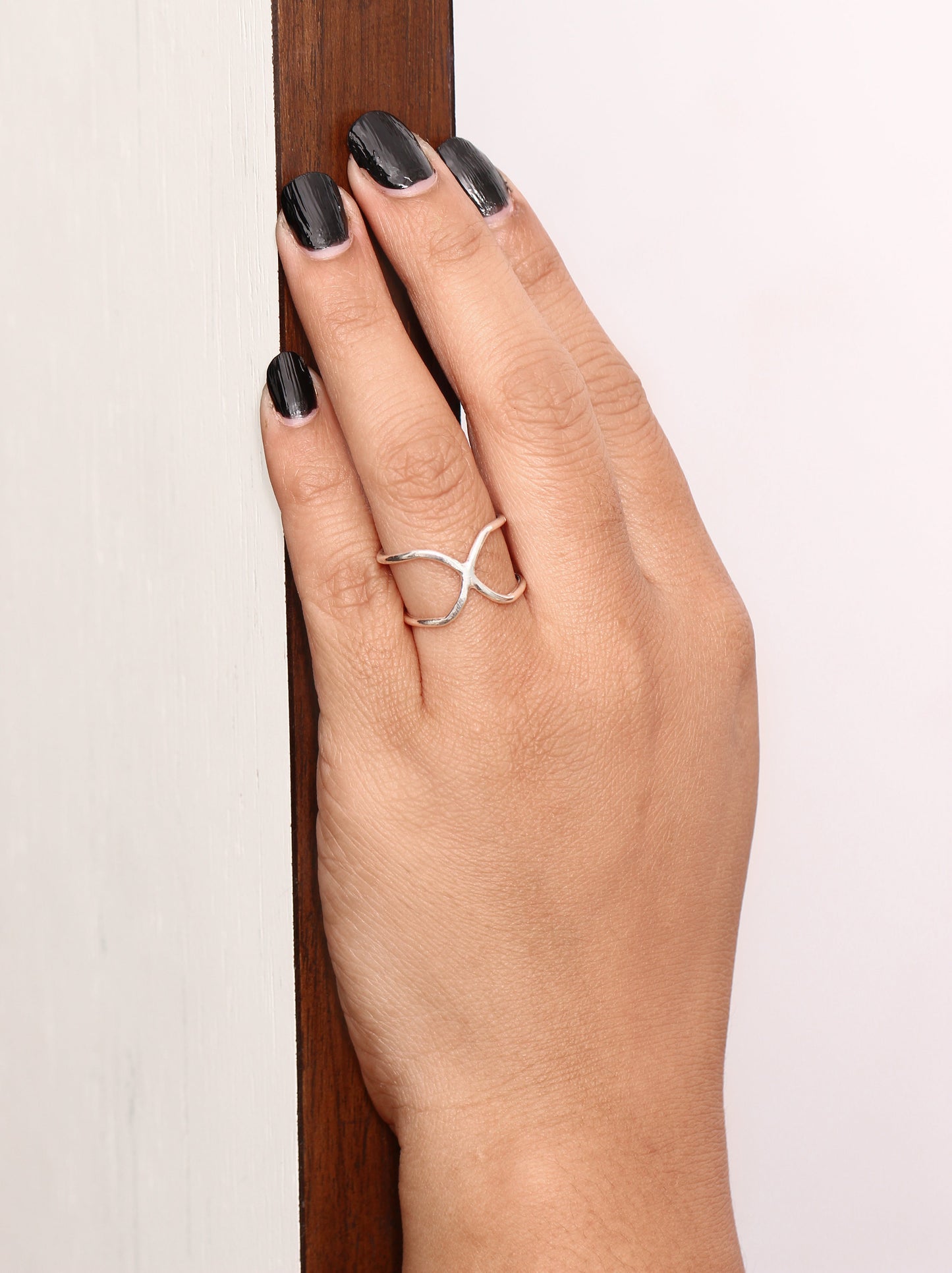 Silver Crisscross Ring GemsRush