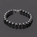 Silver Hematite Round Beads Sterling Silver Bracelet