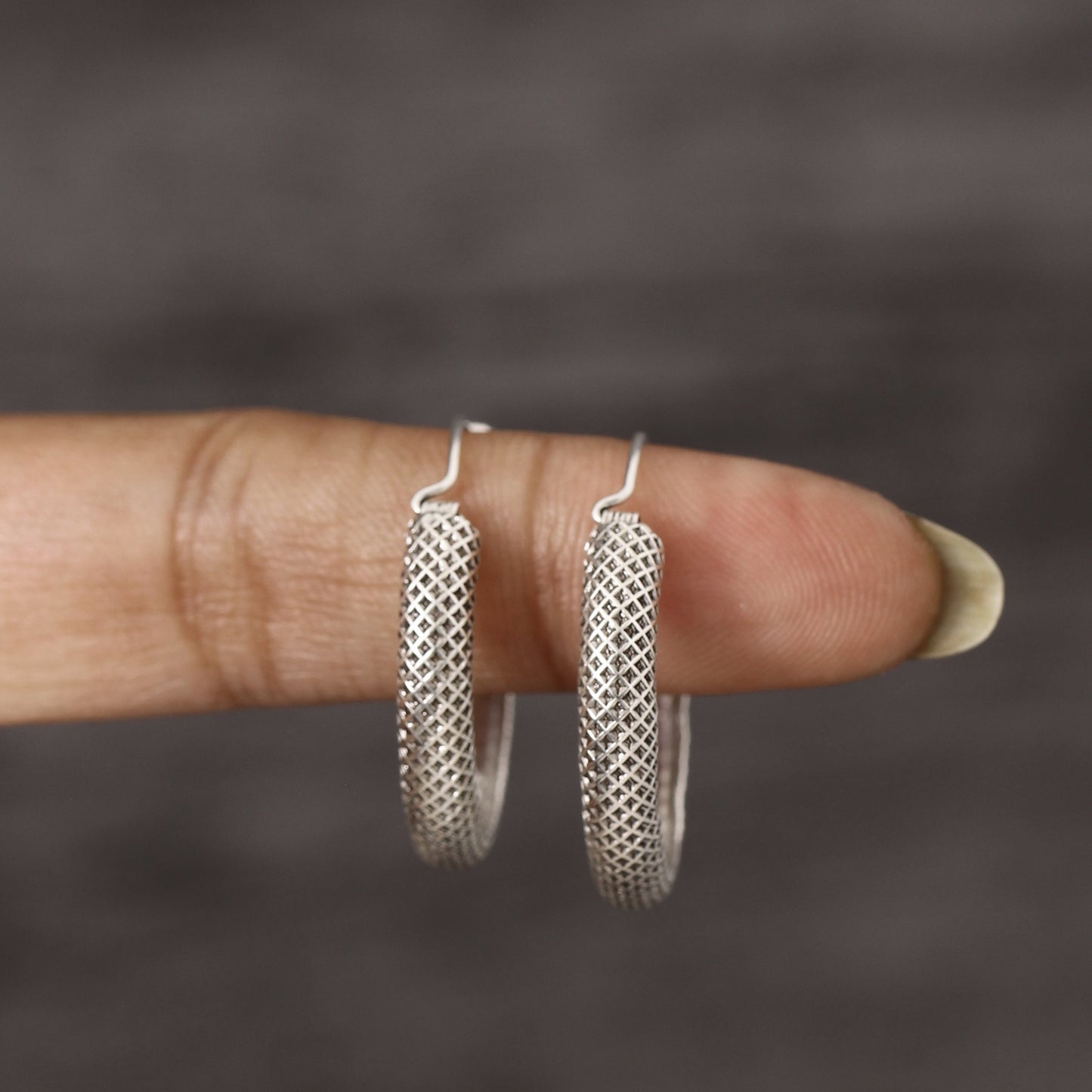 Silver Huggie Hoop Earring GemsRush