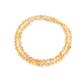 Citrine Round Smooth Beaded Necklace with Silver Clasp | Healing, Prosperity Stone