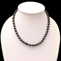 Smooth Hematite Beads Silver Necklace