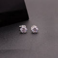 Sparkle White CZ Solitaire Silver Stud Earring