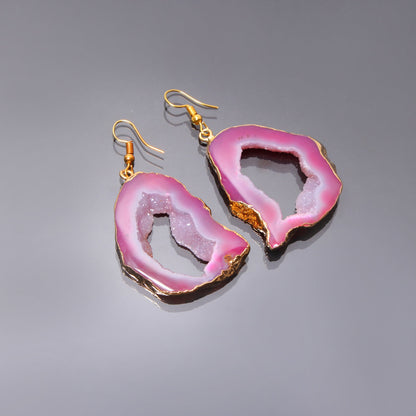 Spectral Pink Slice Druzy Earring GemsRush