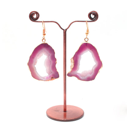 Spectral Pink Slice Druzy Earring GemsRush