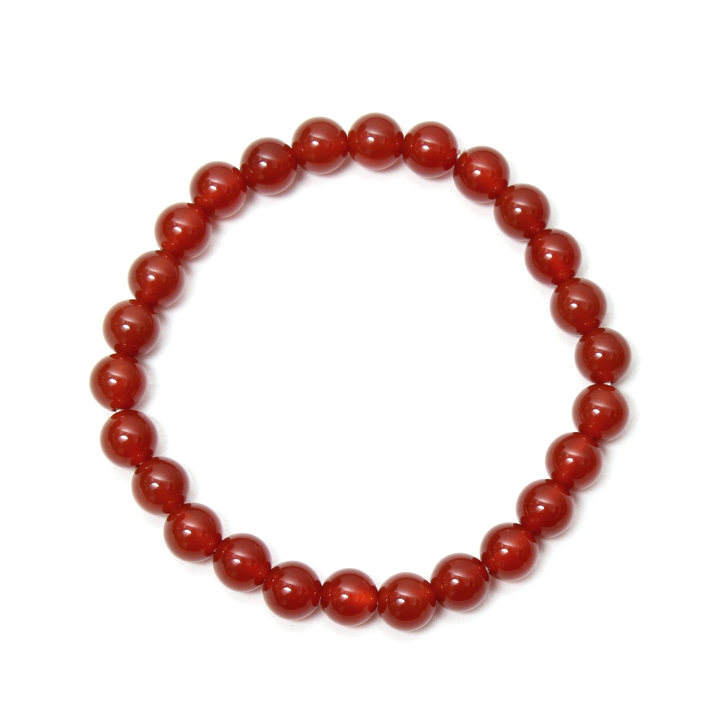 Stretchable Carnelian Beads Silver Bracelet GemsRush