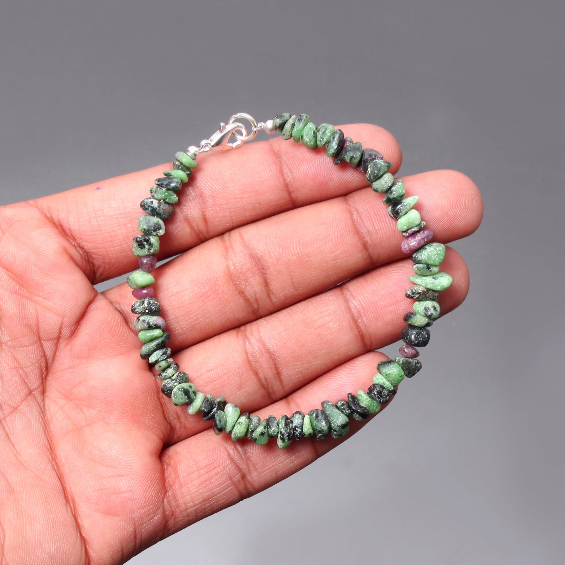 Stunning Ruby Zoisite Uncut Gemstone Bracelet: An Adorable - Stylish Piece of Jewelry GemsRush