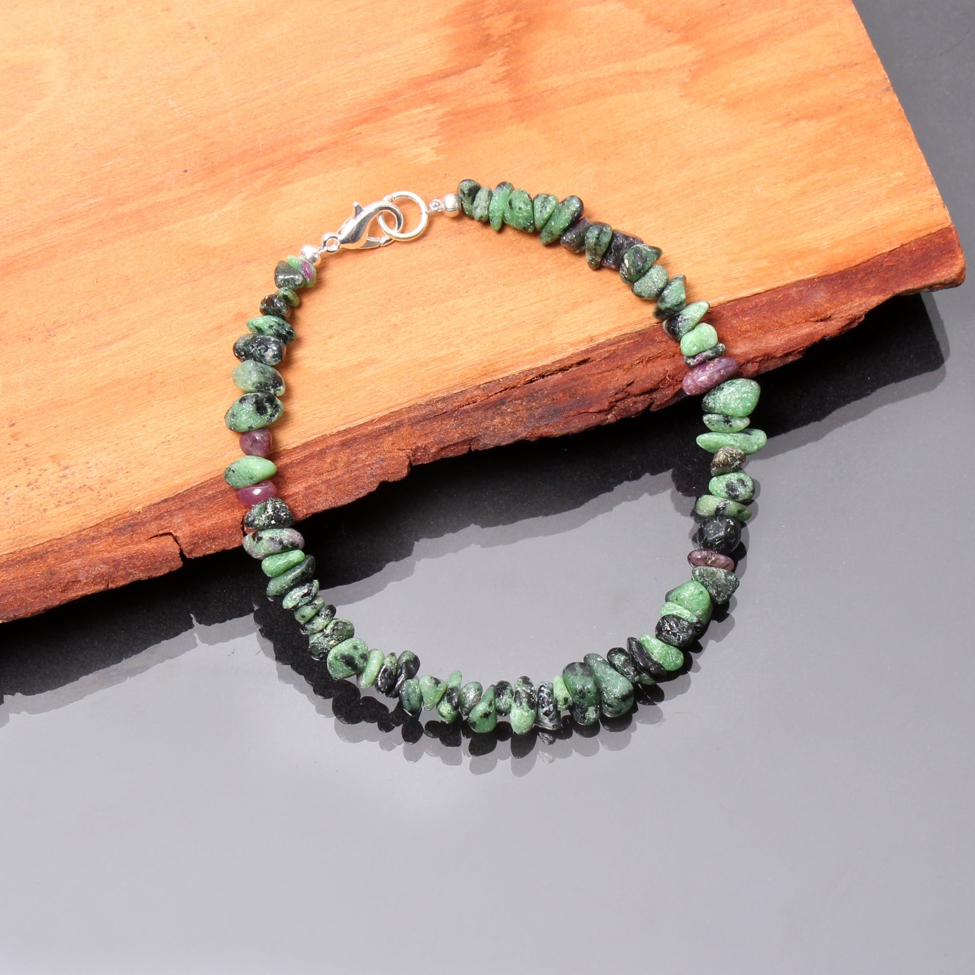 Stunning Ruby Zoisite Uncut Gemstone Bracelet: An Adorable - Stylish Piece of Jewelry GemsRush