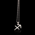 Tiny Silver SAGITTARIUS Symbol Necklace, Gift For Mom