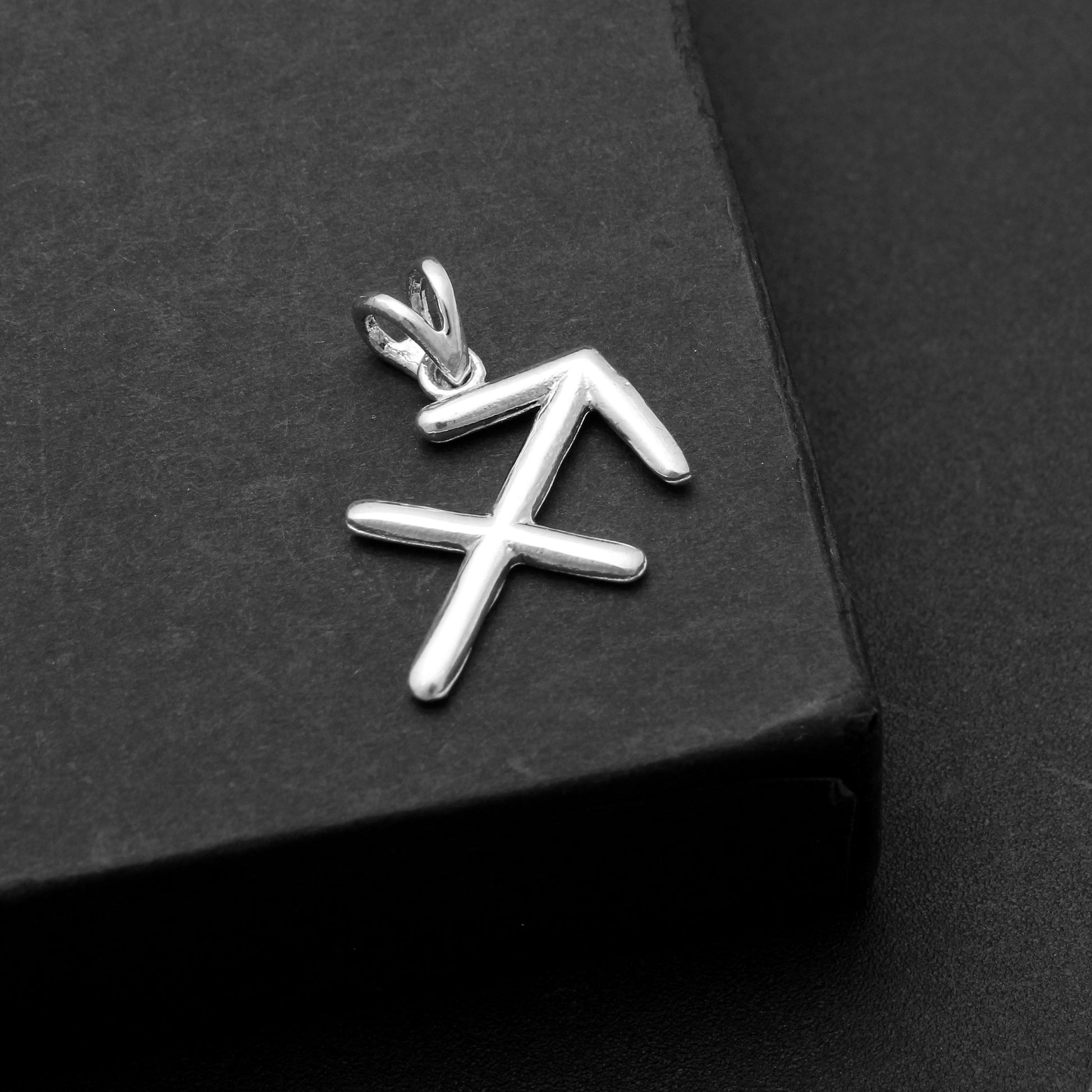 Tiny Silver SAGITTARIUS Symbol Necklace, Gift For Mom GemsRush