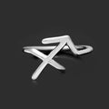 Tiny Silver SAGITTARIUS Symbol Ring, Gift For Mom