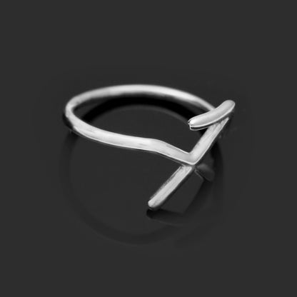 Tiny Silver SAGITTARIUS Symbol Ring, Gift For Mom GemsRush