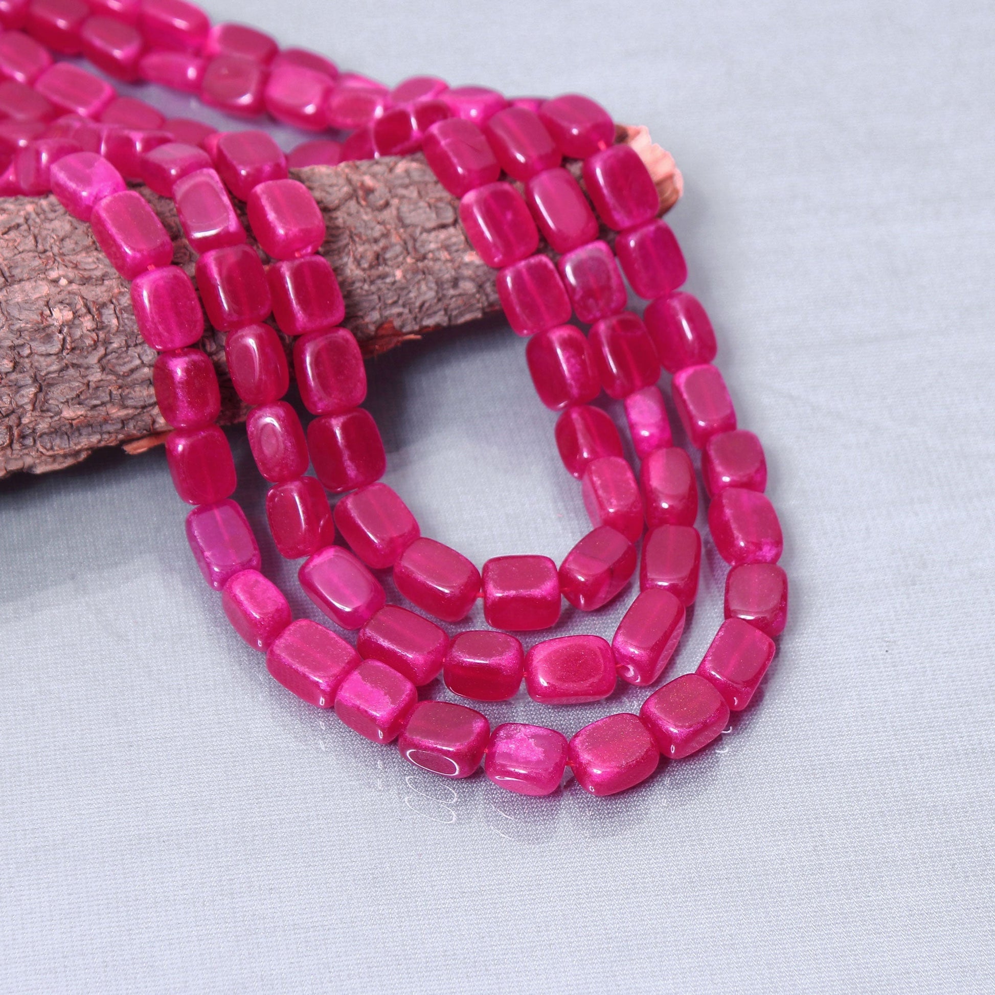 Triple Layered Sarafa Necklace with Adorable Pink Quartz Gemstone GemsRush