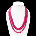 Triple Layered Sarafa Necklace with Adorable Pink Quartz Gemstone