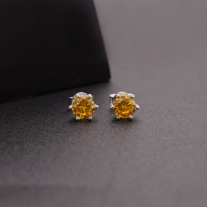 Valentines Day Gift Yellow CZ Stud Earring GemsRush