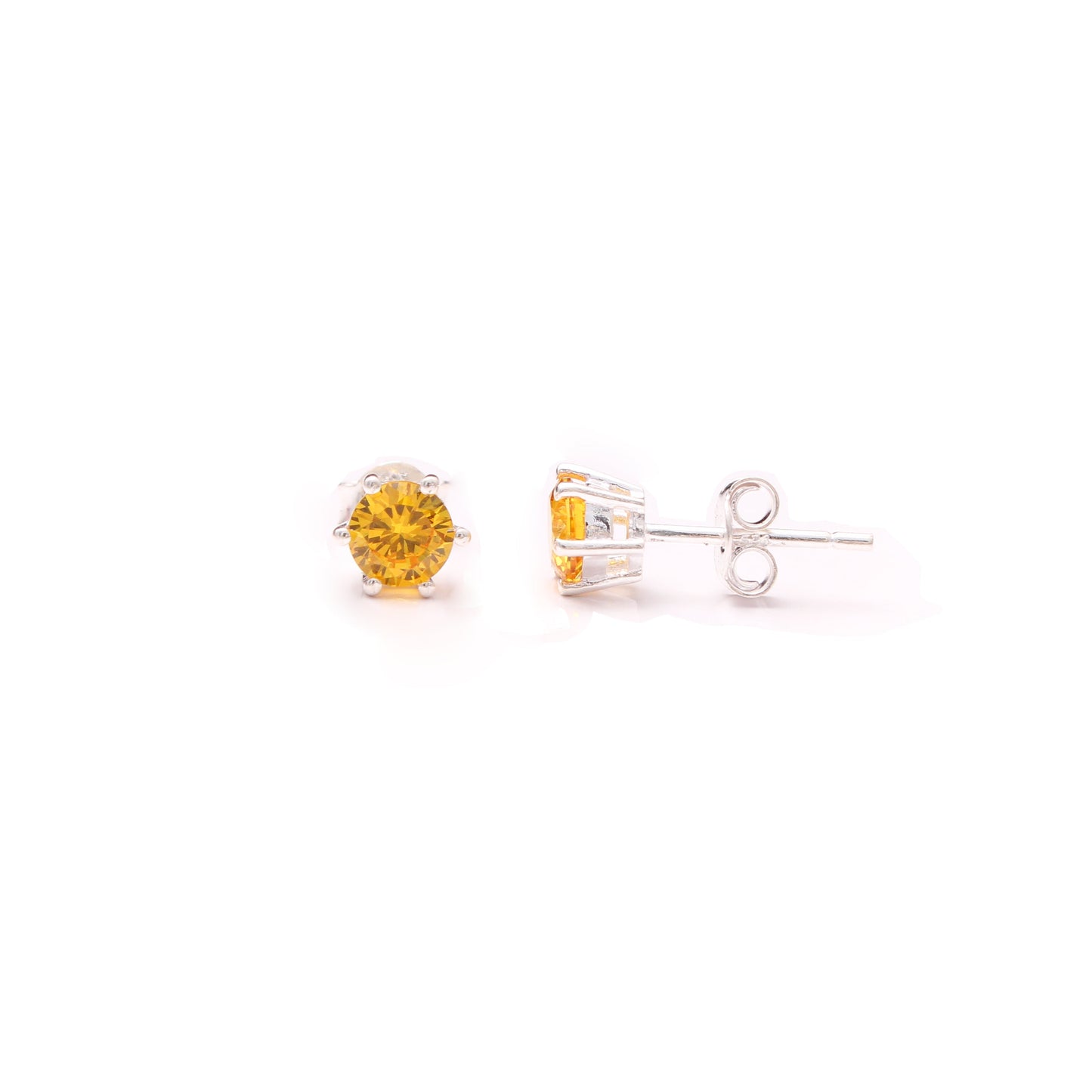 Valentines Day Gift Yellow CZ Stud Earring GemsRush