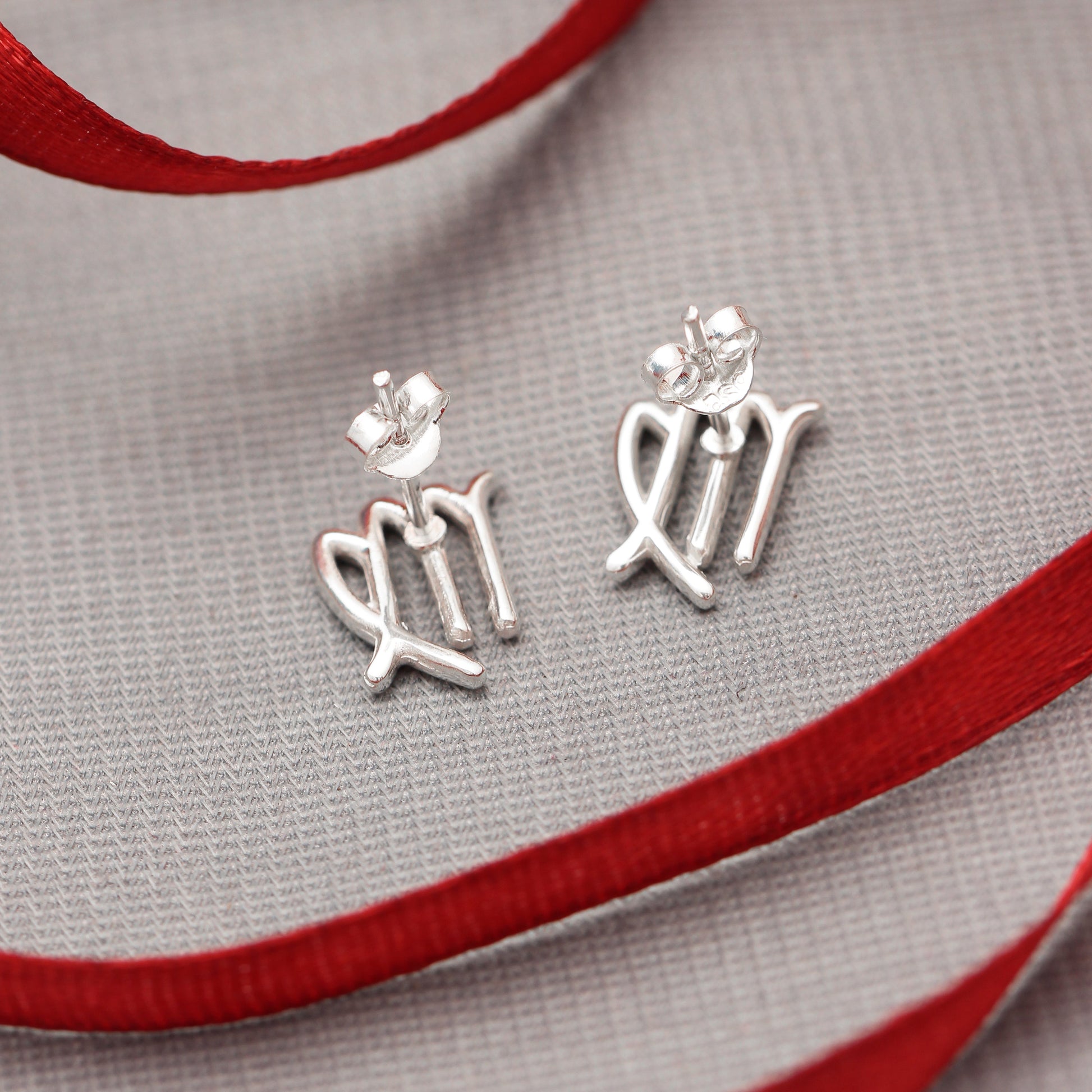 Virgo Zodiac Earring Silver GemsRush