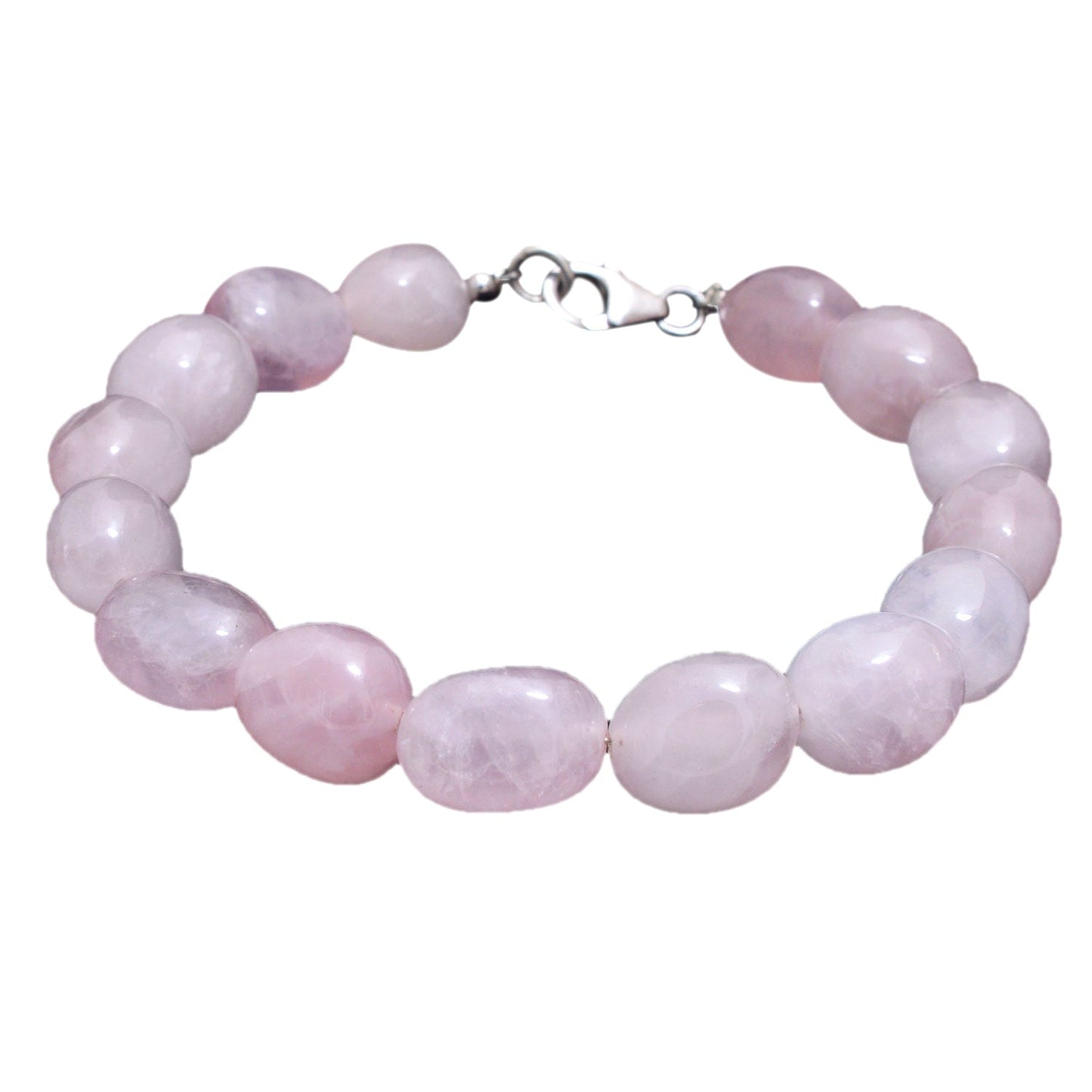 Women's Day Gift Rose Quartz Silver Bracelet GemsRush