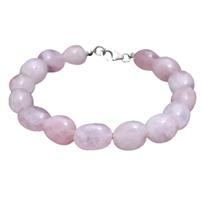 Women's Day Gift Rose Quartz Silver Bracelet GemsRush