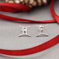 Zodiac Gemini Stud Silver Earring