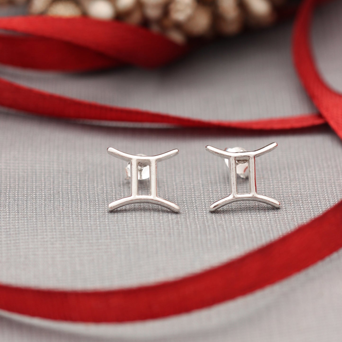 Zodiac Gemini Stud Silver Earring GemsRush