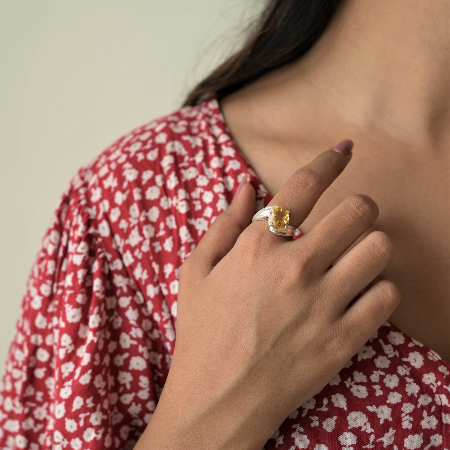 Natural Citrine Gemstone Ring Handcrafted with 925 Sterling Silver | Essential One